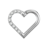  Surgical Steel Diamond Heart Septum Nose Piercing Jewelry NBH011BKWH-ST8