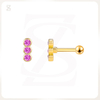 Pink Bubble Series Three Zircon Cartilage Earrings Jewelry Wholesale