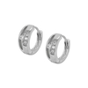 ER001 316 Stainless Steel Zircon Stone Set Earring Hoops