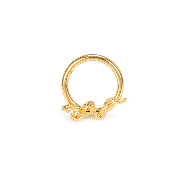 BH003 316 Stainless Steel Snake Animal Click Segment Ring