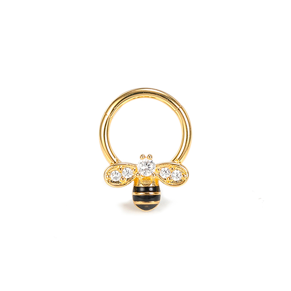 BH002 316 Stainless Steel Bee Insect Click Segment Ring