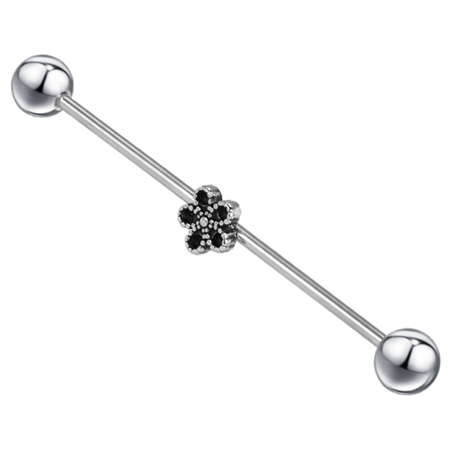 Stainless Steel Sakura Carved Diamond Popular Industrial Barbell Wholesale