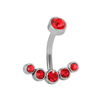 Stainless Steel Simple Shiny Zircon Belly Button Ring