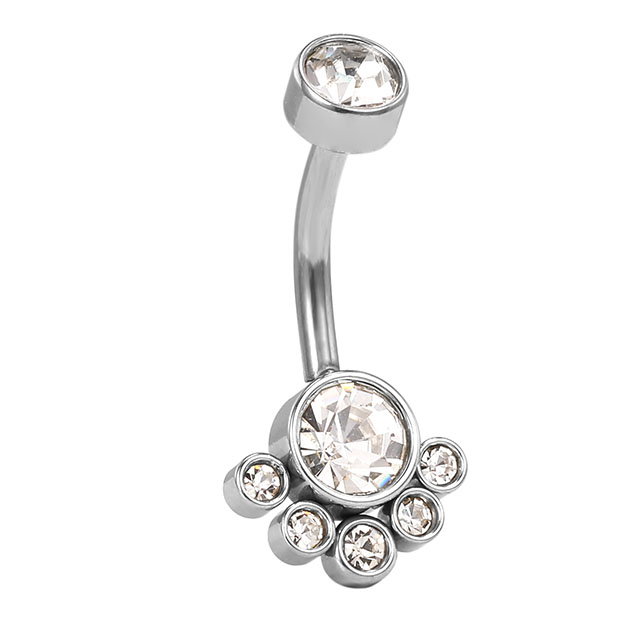 Stainless Steel Large Pendant Hasite Shiny Belly Button Ring