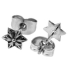 Stainless Steel Hexagon Design Snowflake Stud Earrings