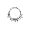 Stainless steel European and American style inlaid natural stone nose ring