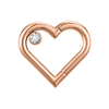 Hypoallergenic Heart Zircon Seamless Clicker Piercing Ring NBH012BKWH-ST8
