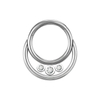 Three Gem Diamond Cartilage Segment Clicker Nose Rings NBH006BKWH-ST8