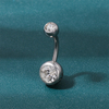 Double Zircon Clear Belly Button Piercing Rings Titanium Belly Rings Company