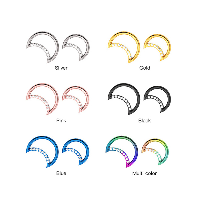 Crescent Moon Hoop Nose Ring Titanium Body Jewelry Wholesale