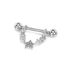 14 Gauge Sexy Star Zircon Surgical Steel Nipple Rings Factory