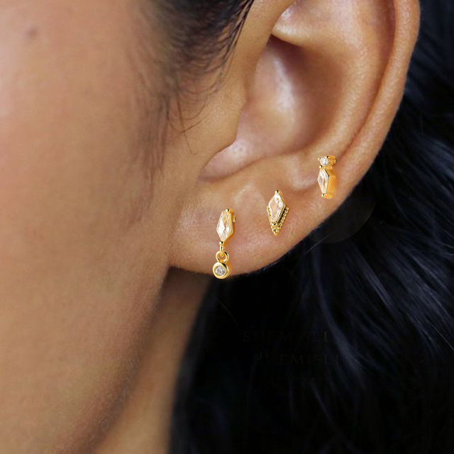 Exquisite Kite Series 5A Zircon Stainless Steel Helix Tragus Piercing Jewelry NCC-CDSB-250073SR