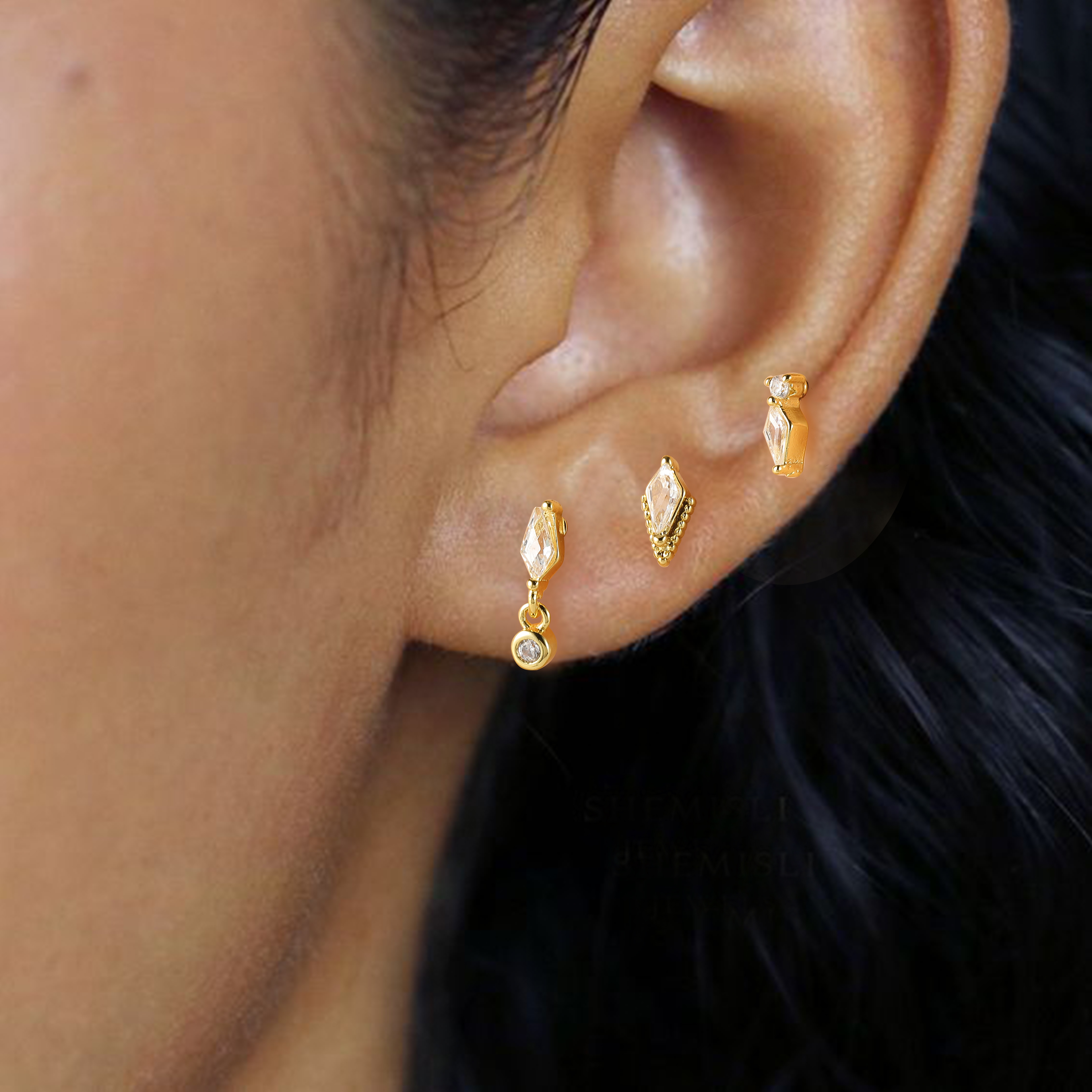 Exquisite Kite Series 5A Zircon Stainless Steel Helix Tragus Piercing Jewelry NCC-CDSB-250073SR