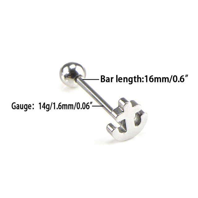 Sailor Style Gold Tongue Ring Middle Tongue Piercing Men Factory