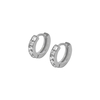 ER009 Brass Zircon Stone Set Earring Hoops Huggies