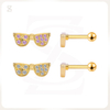 Pink Bubble Series Cool Glass Shape Cartilage Stud Earrings for Women Wholesale