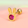 Pink Bubble Bunny Custom Pierced Stud Earrings