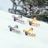 Lavender Series Stainless Steel Ear Labret Flat Back Stud Earring Jewelry NCB-CDSB-250041GD