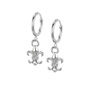 ER008 316 Stainless Steel Little Zircon Owl Pendant Drop Earrings