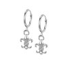 ER005 316 Stainless Steel Little Zircon Sea Star Pendant Drop Earrings