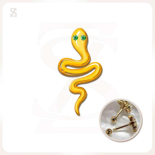 Snake Gold Piercing Jewelry Middle Ear Hole Piercing Jewelry Factory