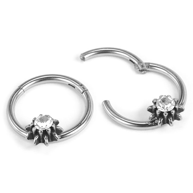 Stainless Steel Inlaid Diamond Shiny Delicate Durable Buckle Ring