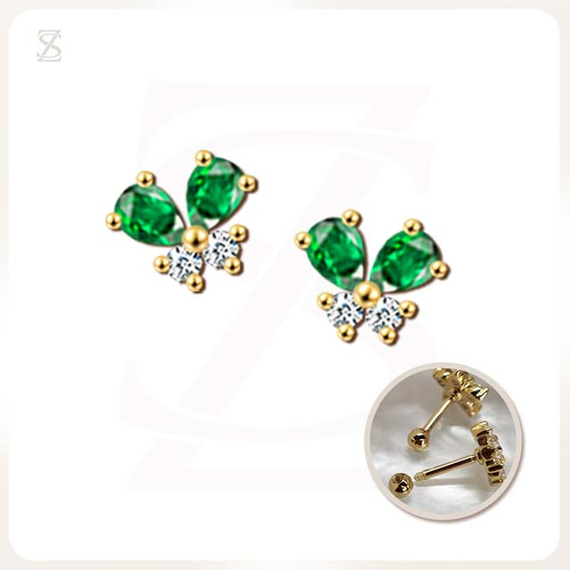 Butterfly Diamond Stud Earrings Stainless Steel Earrings Design OEM