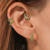 Green Hoop Earrings Zircon Huggie Earring Jewelry Factory