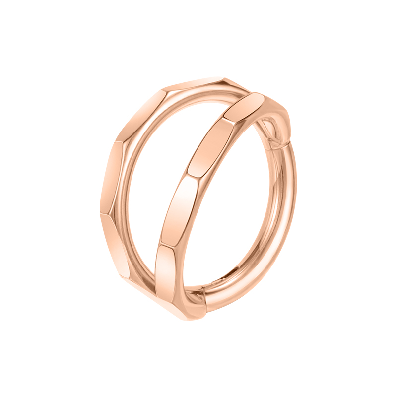 Stainless Steel Nose Rings 8mm Rose Gold Double Row NBH001SR-ST8