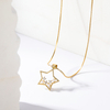 Stainless Steel Pendant Necklace Moon And Star NXL156GD-SB-1