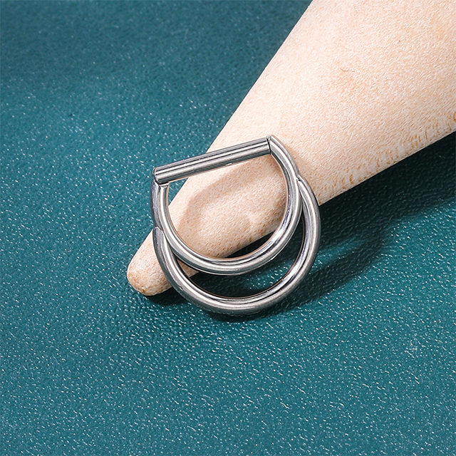 Titanium European And American Style Double Layer Nose Ring Wholesale
