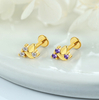 Lavender Series Flower Pearl Labret Piercing Stud Earring NCB-CDSB-250044GD